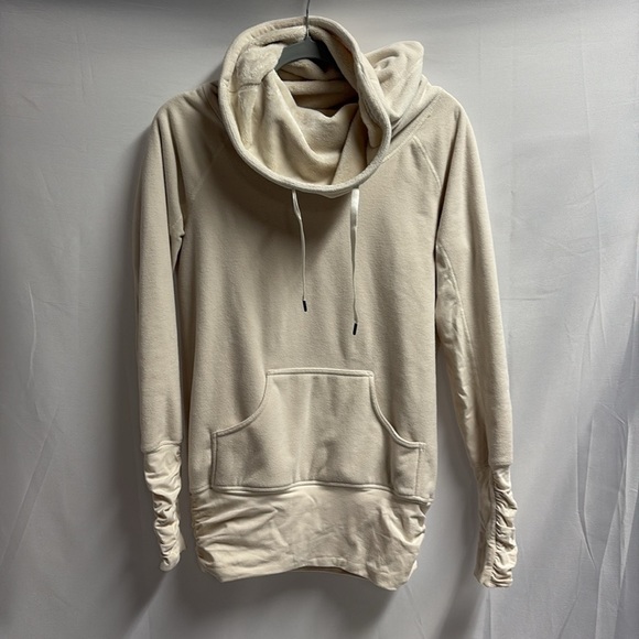 Lululemon Don't Hurry Be Happy Cowl Neck Pullover Sweatshirt Polar Cream Size 4 - Picture 3 of 9